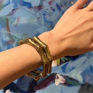 Brass Bamboo Bracelets (2)